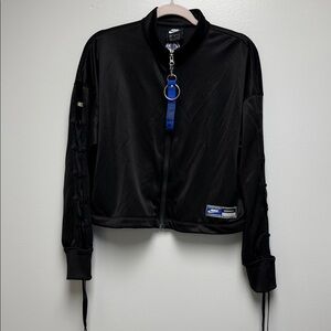 Nike Black Air Force Jacket with Blue Ring Pull sz M